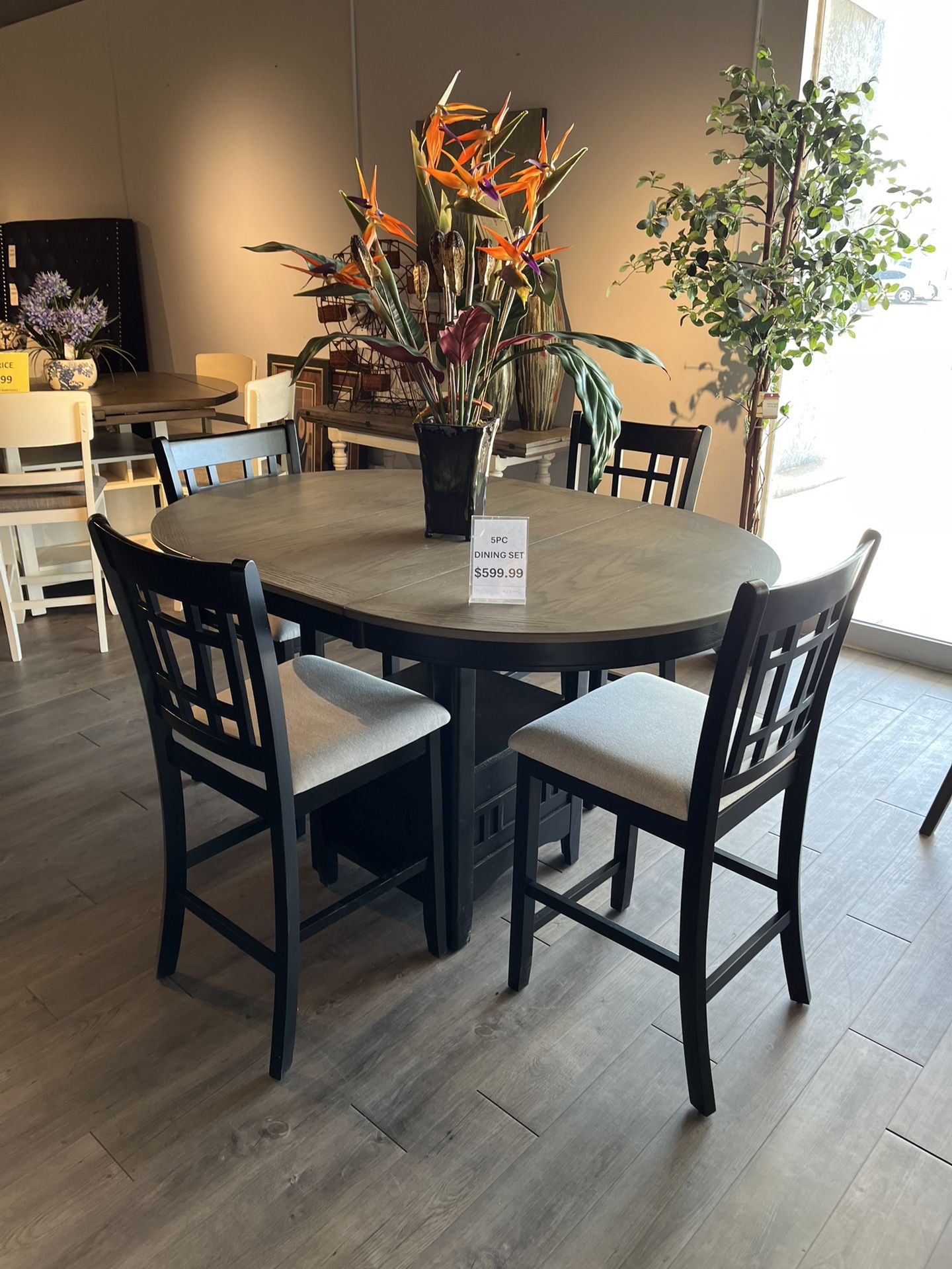 Grey/Black 5PC Dining Room Set