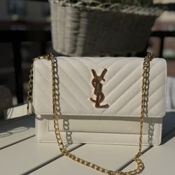 White and Gold Shoulder Bag