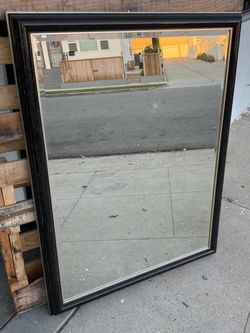 Large Decorative Wall Mirror – Black & Gold Frame – 44” x 34”