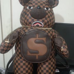 Limited Edition Spray ground Bear Backpack(golden Ticket)