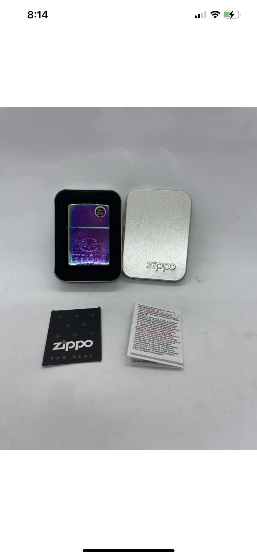 Zippo Lighter Corvette Rainbow Deep Grave 2004 Design 20794 Rare