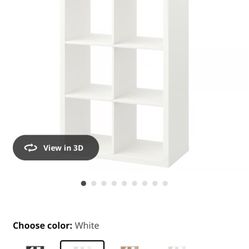 IKEA KALLAX Shelf unit, white 6 Fabric Blue Box Inserts
