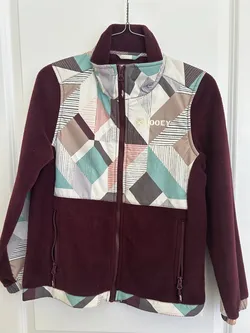 Hooey Sweater Woman Large Maroon Aztec Pattern
