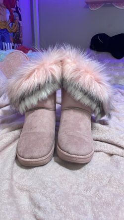 cute pink fuzzy boots
