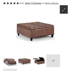 Leather Ottoman/Coffee Table 