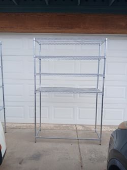 HDX 4 tier Chrome Wire Shelving with Shelf liners