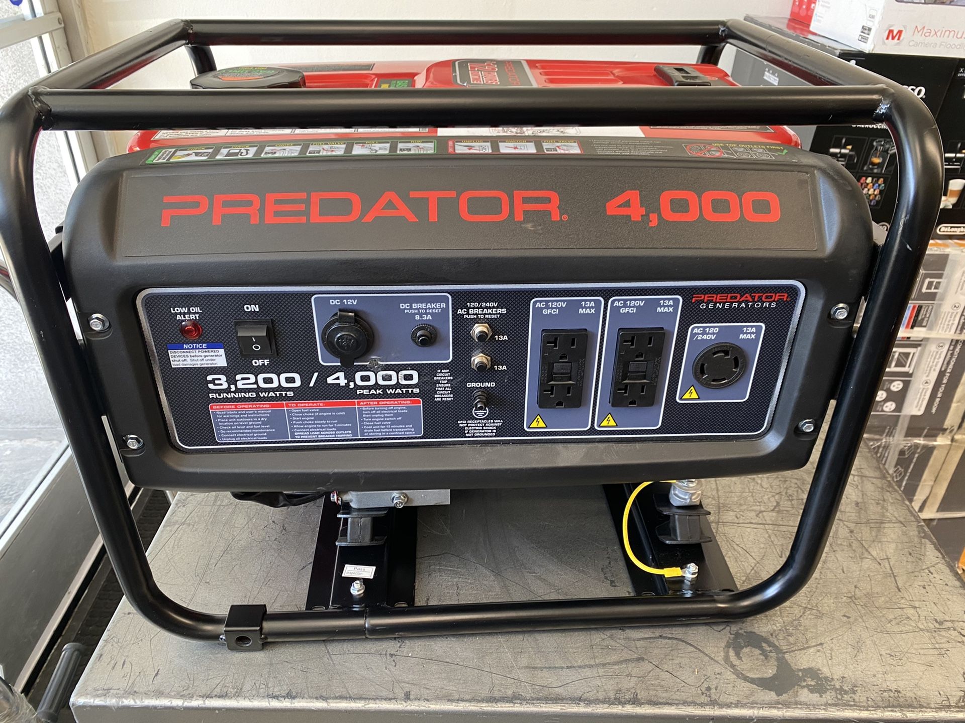 PREDATOR 4000 Watt Max Starting Gas Powered Generator EPA III for