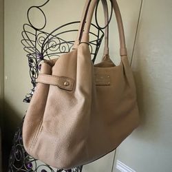 Kate Spade-Beige/Neutral Leather Shoulder Bag 