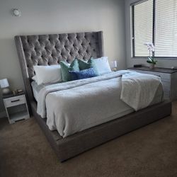 Ashley Furniture Tuffed King Sized Bed Frame