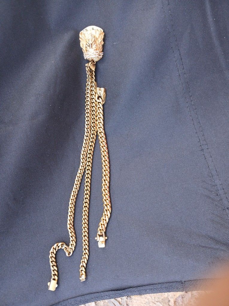 18k Cubin Link Chain And Bracelet