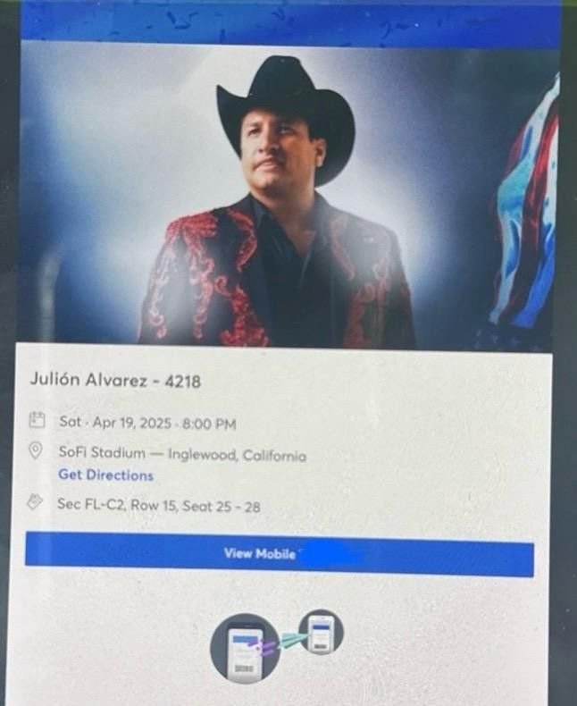 Julion Alvarez Floor Seats C2 Tickets