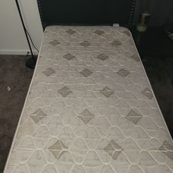 Twin Bed, Box Spring, Metal Frame, Headboard
