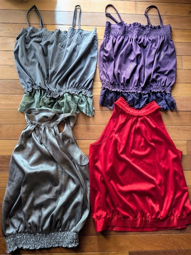 Lot of 4 summer sleeveless or halter blouses dressy tops women small or medium