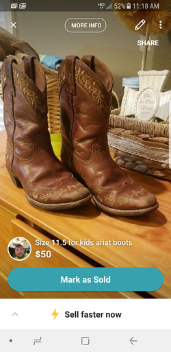 Ariat girl boots size 11.5