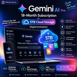 Gemini AI Pro – 18-Month Subscription + 5TB Cloud Storage | Digital Activation