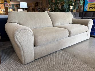 INTERLINE COLLECTION Tan Fabric Roll Arm Sofa