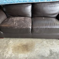 2 Free Leather Sofa