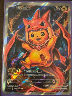 Pikachu Charizard Costume Card