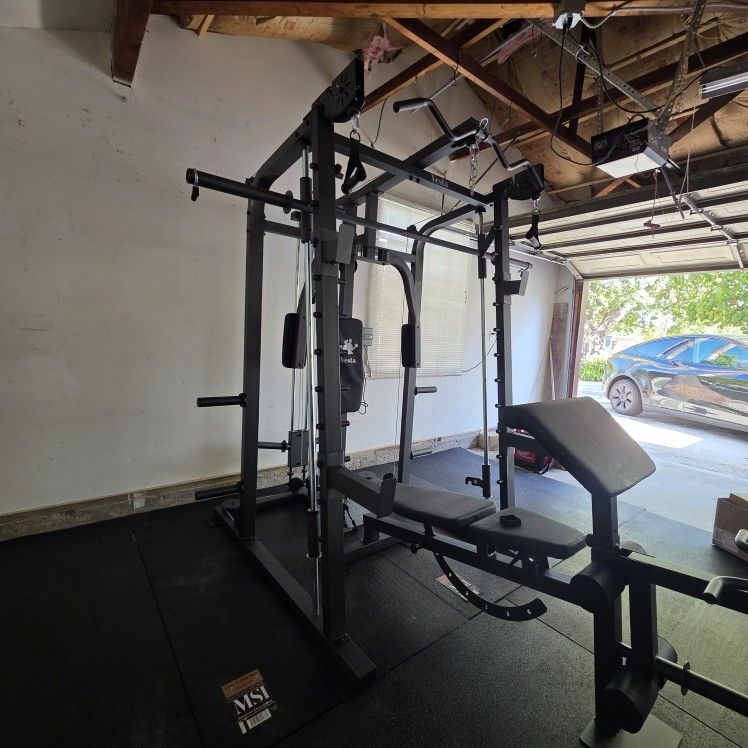 Smith Machine 2001 | Multi-Use Adj Bench | Gym Equipment | Fitness | Squat Rack | Excercise |🔴WEIGHTS AND BARBELL SOLD SEPARATELY 🔴 FREE DELIVERY 🚚