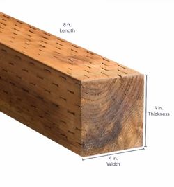 4-in x 4-in x 8-ft Standard- Pressure Treated Lumber