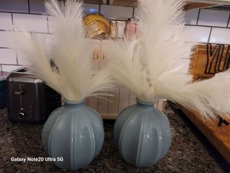 Vases with fluff fillers