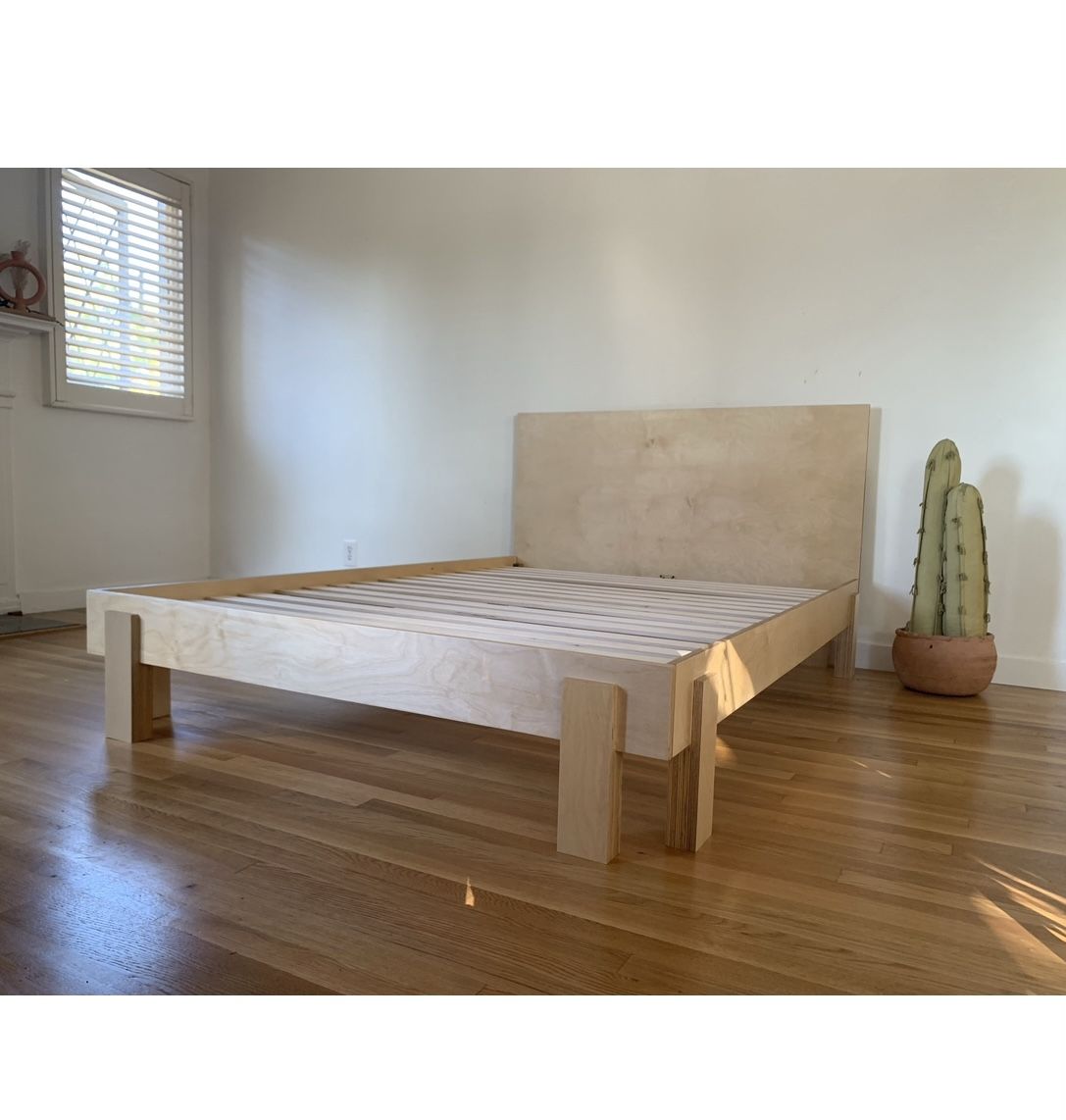 Baltic Birch Plywood Solid Wood Modern King Queen Full Twin Bed Frame West elm Restoration Hardware FREE DELIVERY