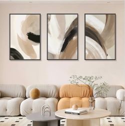 Abstract Wall Art Set of 3 Framed Prints