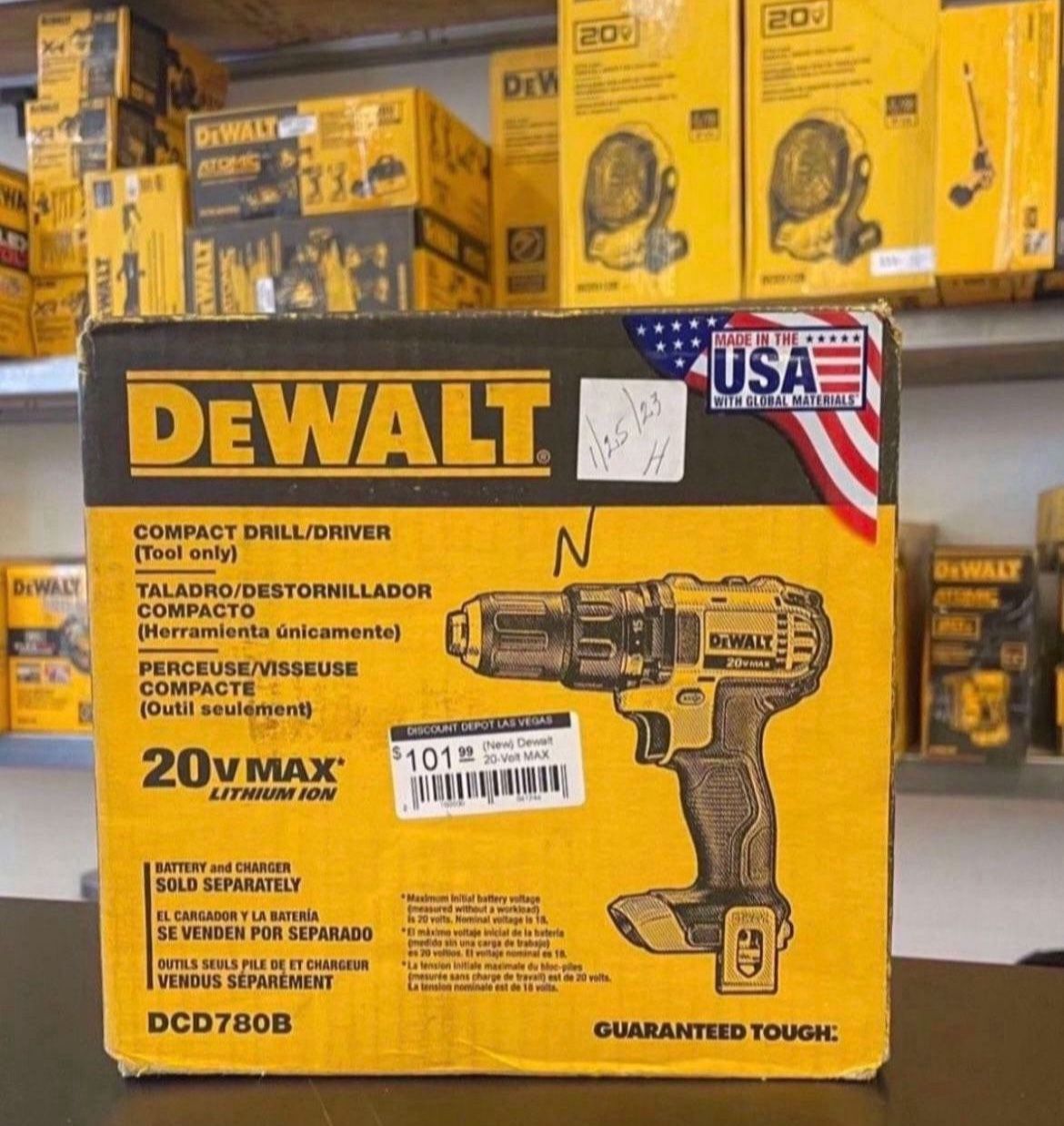 DEWALT  20V MAX Cordless Compact 1/2 in. Drill/Drill Driver (Tool Only) DCD780B