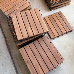 PrimeZone 27 PCS Solid Acacia Wood Interlocking Patio Deck Tiles - 12" x 12" Indoor Outdoor Waterproof Flooring Tiles for Balcony, Backyard, Porch & P