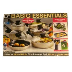 New 10 Piece Basic Essentials Non-Stick Cookware Set