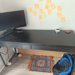 Sturdy work Desk, black-brown