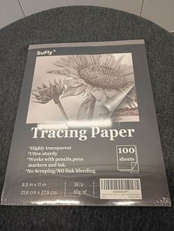SuFly Tracing Paper Pad 100 Sheets 8.5x11