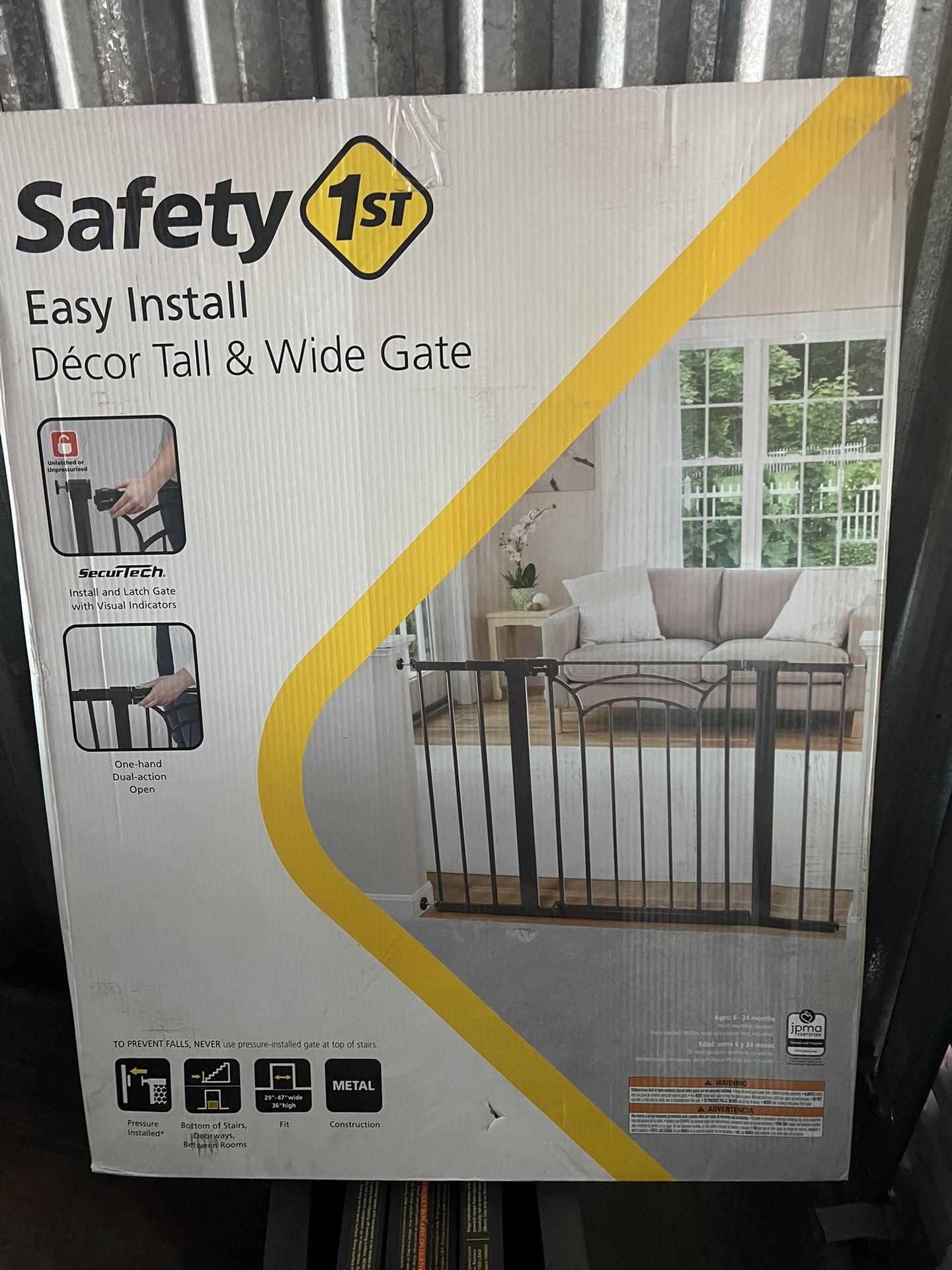 Safety 1st Easy Install Tall Wide Walk Thru Baby Gate 29 47, Decor - Main Image