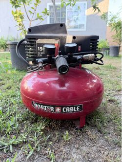 Porter-Cable pancake air compressor,  6-gallon, 150 PSI oil-free mode