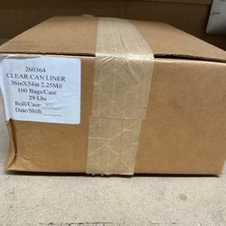 Clear Can Liner 36in x 54in 2.25Mil 100 Bags/case 260364