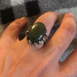  jade s Ring with pure silver