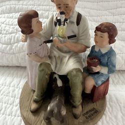 Vintage Norman Rockwell "The Toy Maker" Danbury Mint Porcelain Figurines Japan.