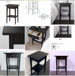 Ikea Hemnes wood nightstand end table bookshelf