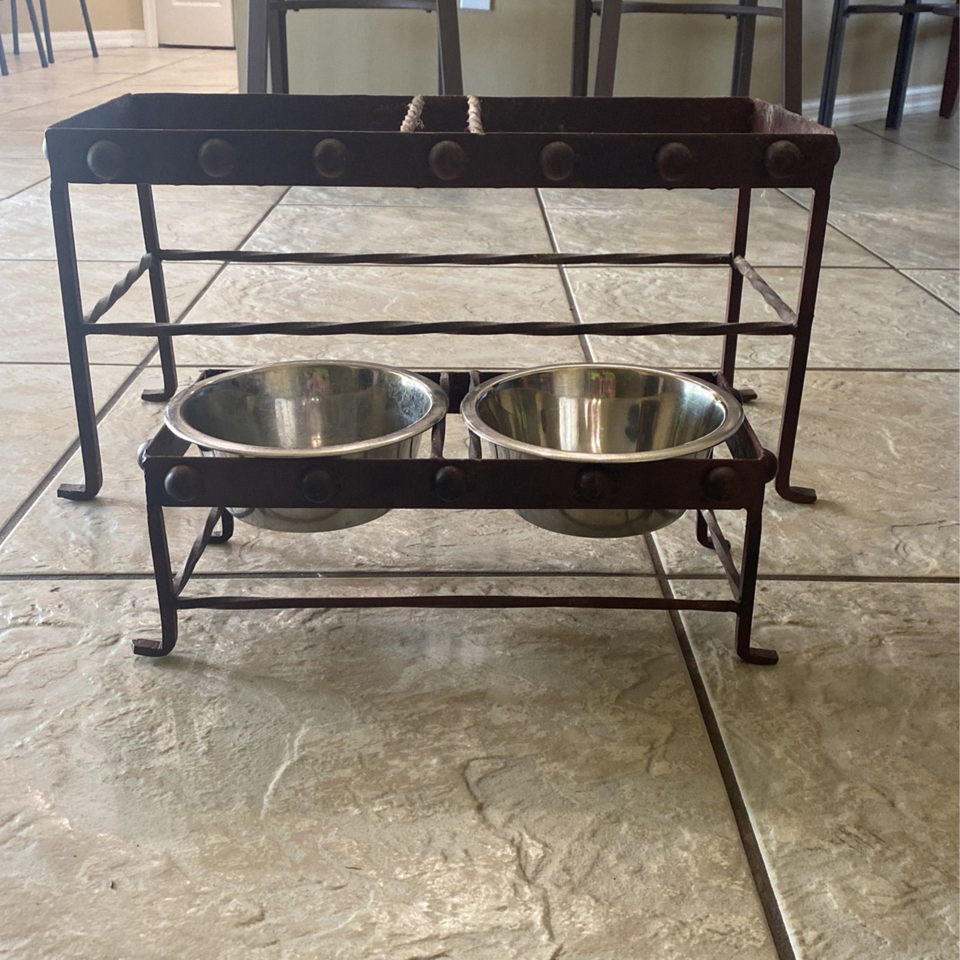 Dog Feeding Stand Very Heavy 1-Large Dog 1-small Dog , Will Separate But Prefer Selling As Set