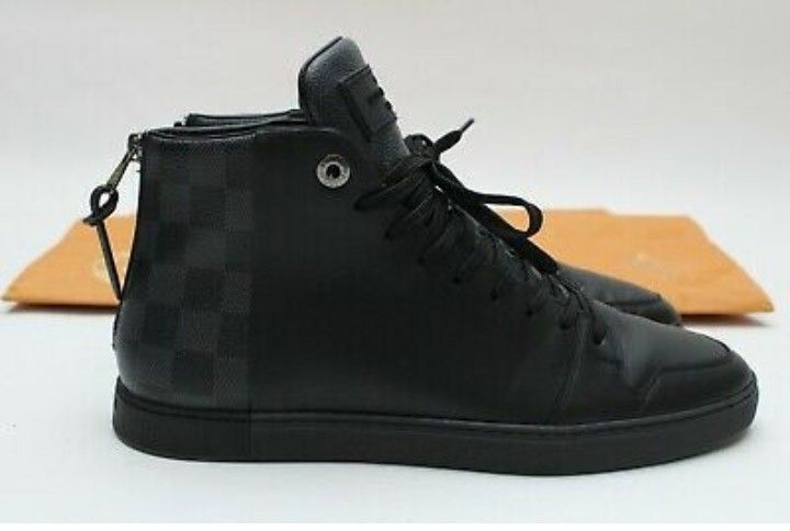 Louis Vuitton High Top Sneakers Monogram Logo Men's Size 6.5 Made In Italy