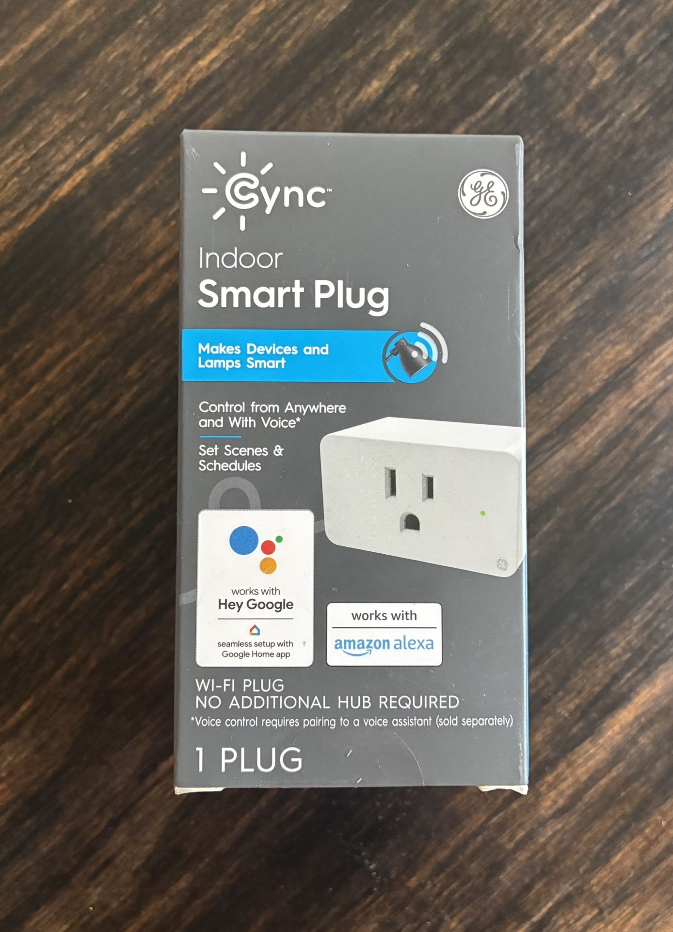 GE Cync Indoor Smart Plug Alexa + Google Home WiFi Smart Outlet Voice Control