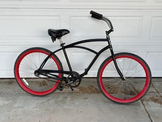 Really Cool 26” Wheels Phat Cycles Black and Red Beach Cruiser Bike