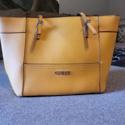 Guess DELANEY TOTE BAG MUSTARD YELLOW