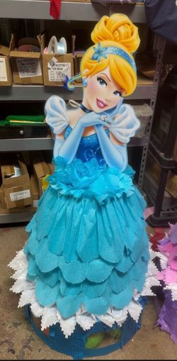 Cinderella dress style pinata with balls