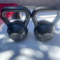 Athletic Works 25lb Kettlebell, Casting Iron, Durable Black