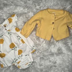 Newborn Baby Girl Dress And Cardigan Carters  Brand 