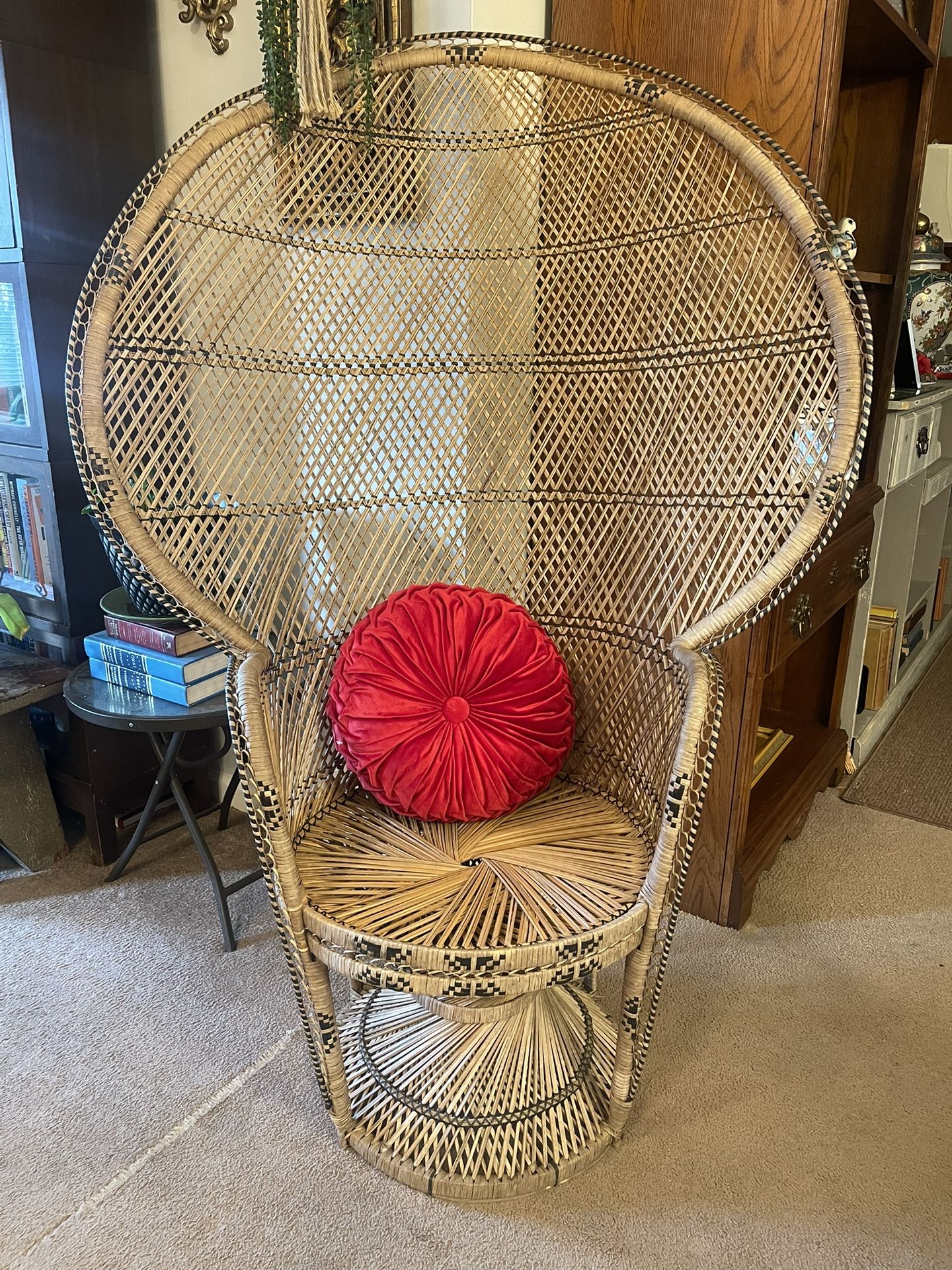2 Wicker Vintage Peacock Chairs