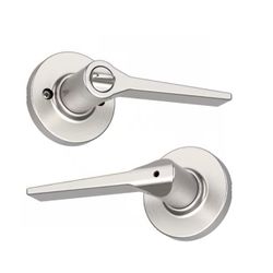 Hollis Round Rose Satin Nickel Privacy Bed/Bath Door Handle