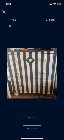 Blue And White Striped Drawer