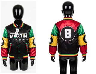 Youth Martin 8-Ball Satin Varsity Bomber Jacket XS